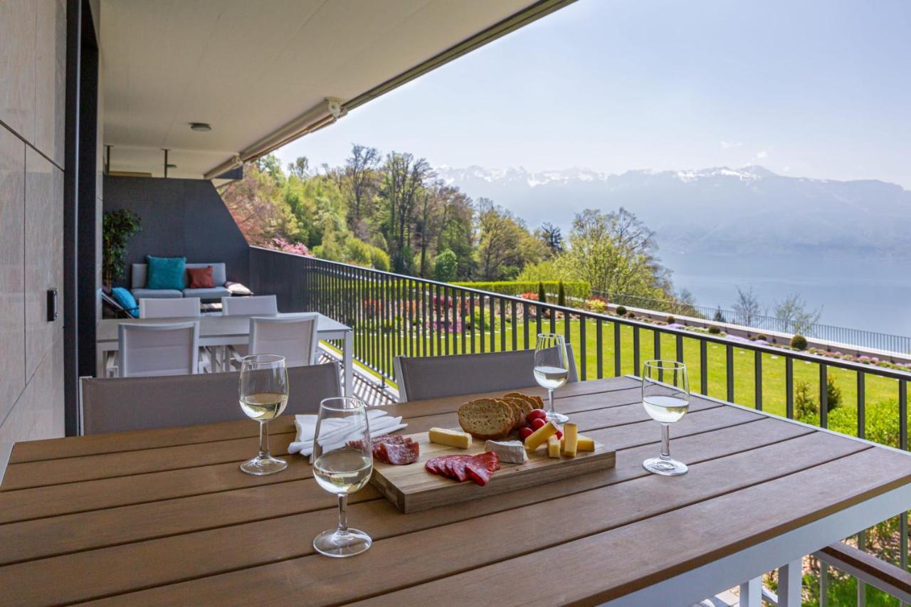 Puidoux Les Terrasses De Lavaux 1 - Appartement De Luxe Avec Vue Panoramique Et Piscine מראה חיצוני תמונה
