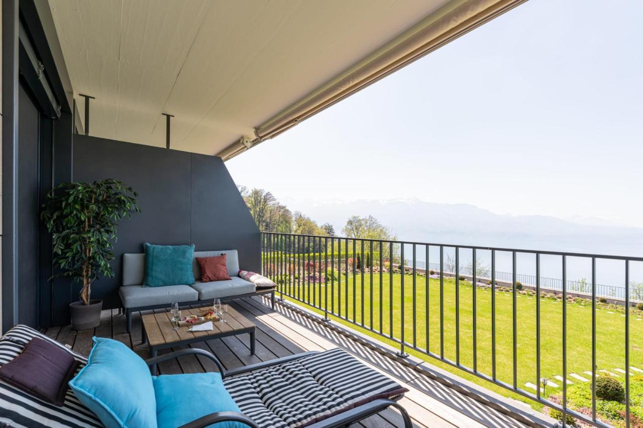 Puidoux Les Terrasses De Lavaux 1 - Appartement De Luxe Avec Vue Panoramique Et Piscine מראה חיצוני תמונה