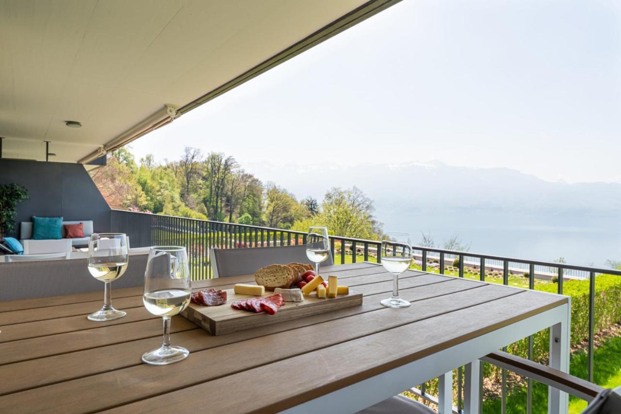 Puidoux Les Terrasses De Lavaux 1 - Appartement De Luxe Avec Vue Panoramique Et Piscine מראה חיצוני תמונה