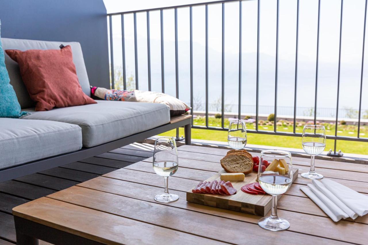 Puidoux Les Terrasses De Lavaux 1 - Appartement De Luxe Avec Vue Panoramique Et Piscine מראה חיצוני תמונה